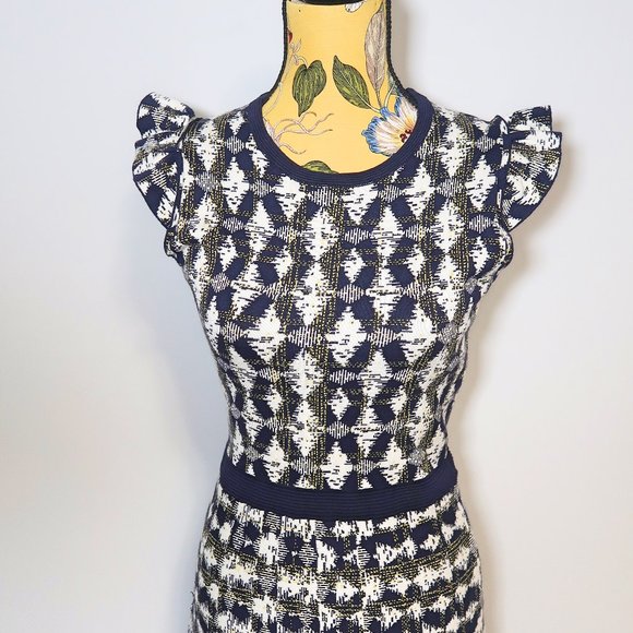 RW&CO Geometric Pattern Midi Dress Small - Picture 5 of 13